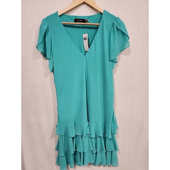 Lauren Ralph Lauren Dresses & Skirts - Lauren Ralph Lauren Dress NWT‎ Womens Size 12 Turquoise, Ruffled